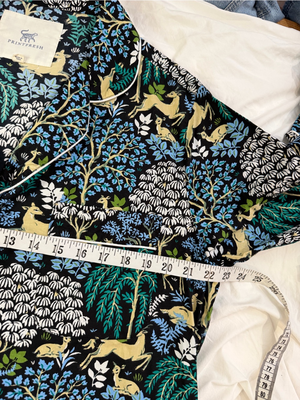 PRINTFRESH Sleep Shirt in Dashing Deer Organic Cotton Pajamas S - Picture 10 of 12